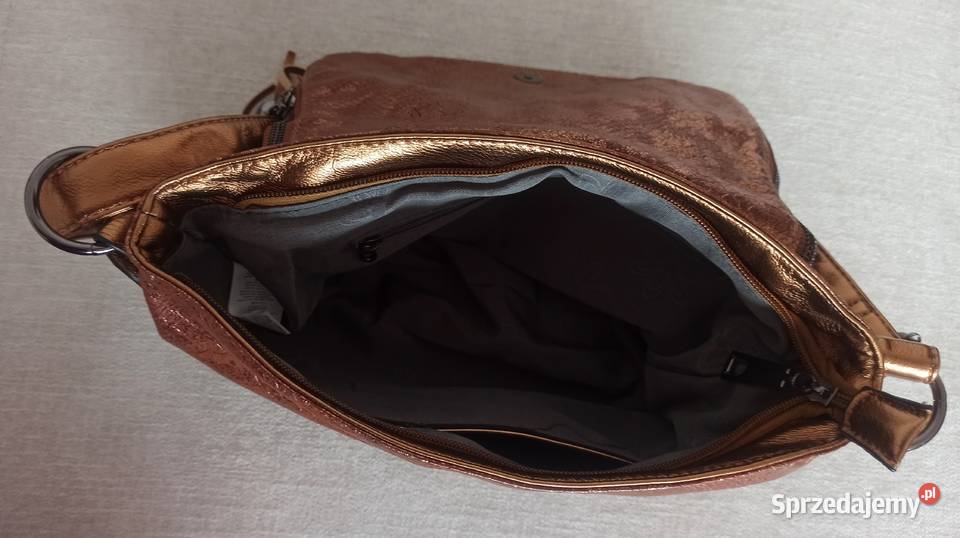 Torebka miejska w kolorze miedzi 13x24x32 Radzyń Podlaski