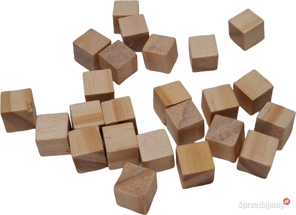 Kostka drewniana sześcian 10x10x10mm kostki 24 Czeladź