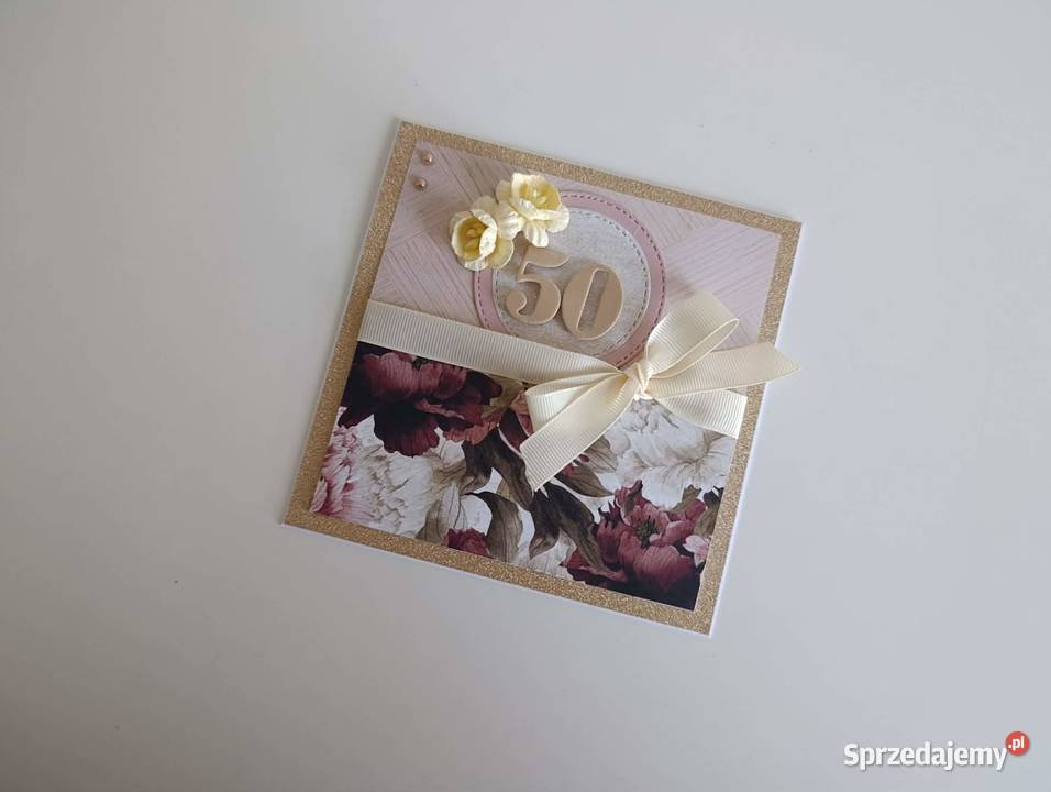 Kartka ręcznie robiona na urodziny kwiaty Rękodzieło Łódź sprzedam