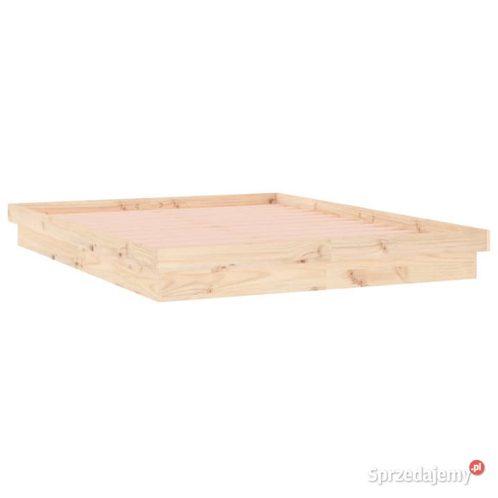 Rama łóżka z LED podwójna lite drewno 120x190 Łóżka