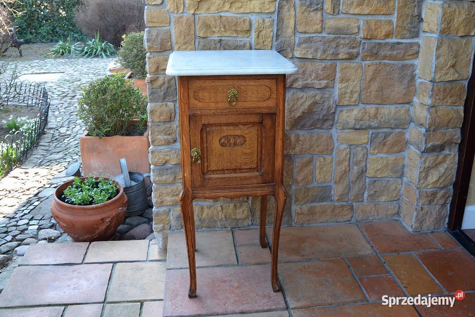 Stolik stylowy ludwik marmur brązowy dębowy Kalisz