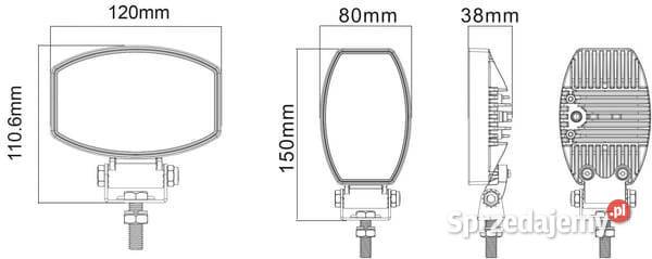 Lampa robocza LED owalna 15W 1900 lm 1030V Kamionna