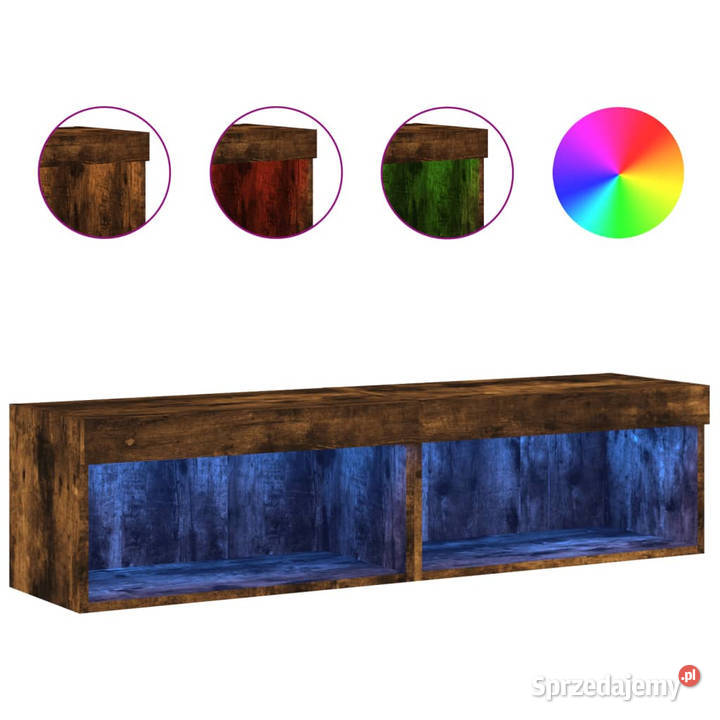 Szafki pod TV z LED 2 przydymiony dąb 60x30x30 Warszawa