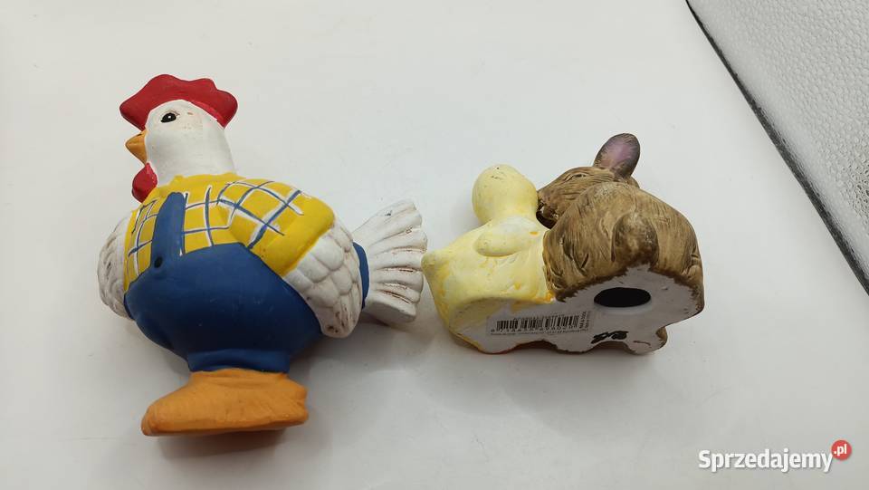 Figurki ceramiczne ptaki kogut kurczak i królik Zamość sprzedam