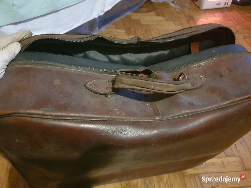 Walizka stara duża skórzana vintage mazowieckie Warszawa sprzedam