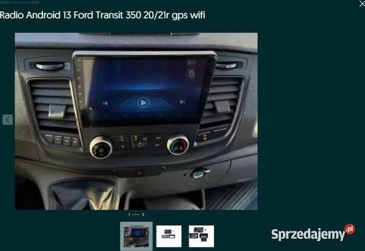 Radio Android 13 Ford Transit 350 2021r gps wifi Ożarowice