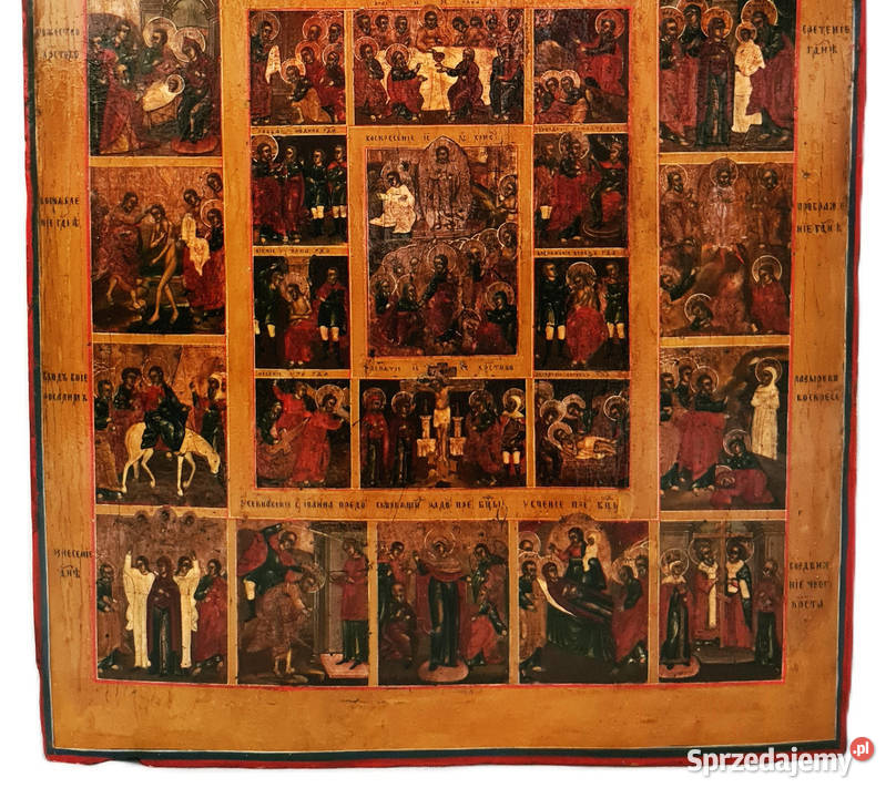 Ikona Prazdniki dodatkowe sceny XIX wiek 0345