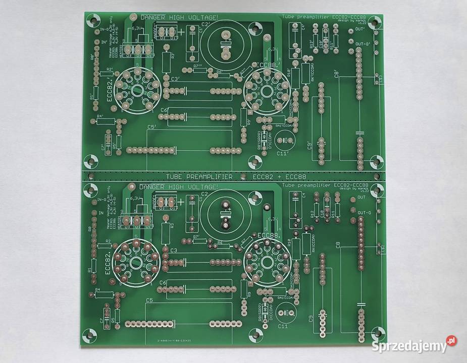 DIY PCB Przedwzmacniacz lampowy na lampach ECC82