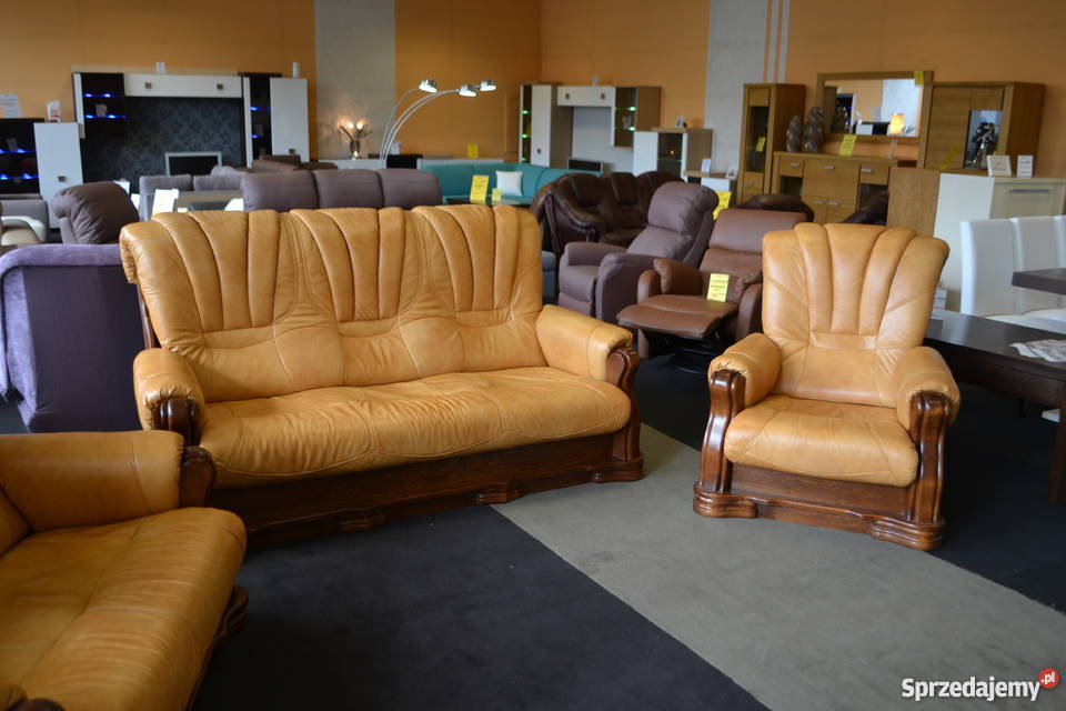 Komplet 321 CEZAR 100 SKÓRA MEBLE PYKA Wyprzedaż Przystajń