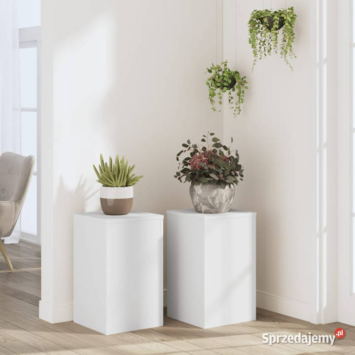 Podstawki pod doniczki 2 białe 30x30x50 WM852915