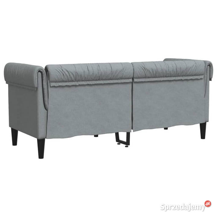 Sofa Chesterfield dwuosobowa jasnoszara obita mazowieckie Warszawa sprzedam