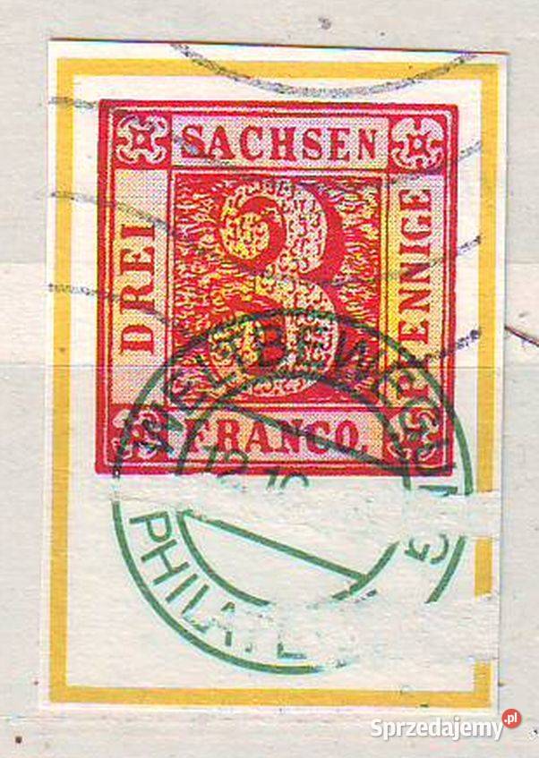 D Sachsen Wycinek Mi 1 kas 1850 sprzedam