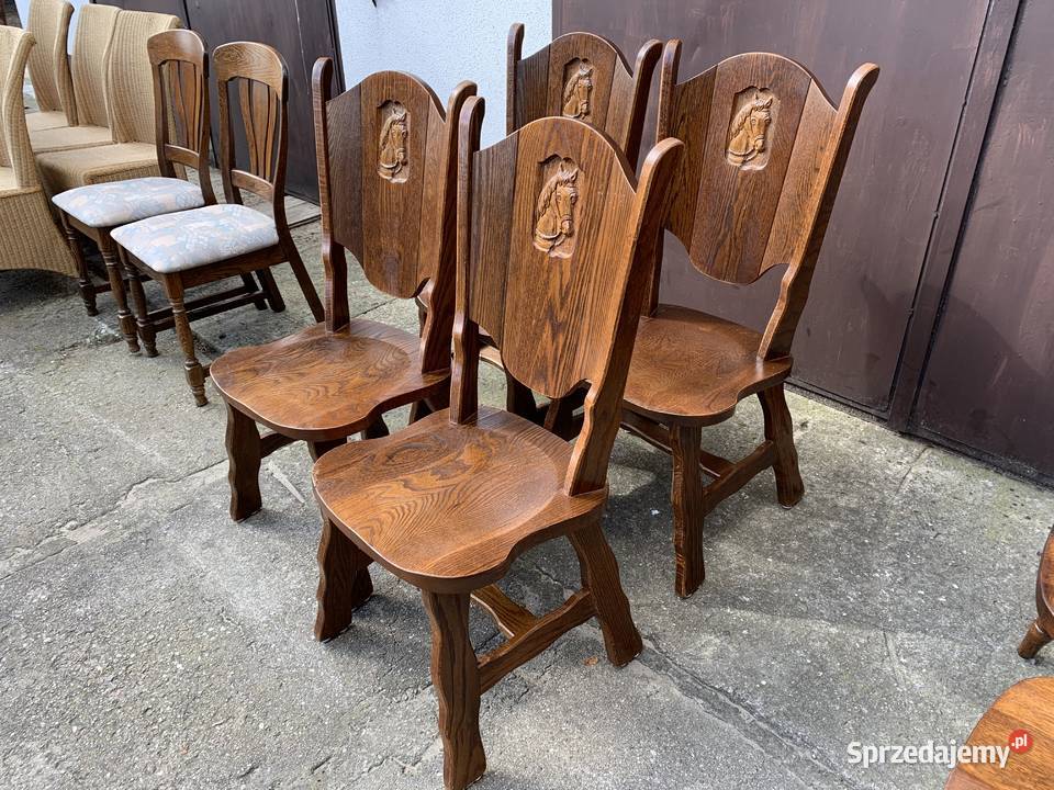 Ładne masywne dębowe krzesłameble holenderskie Ślesin
