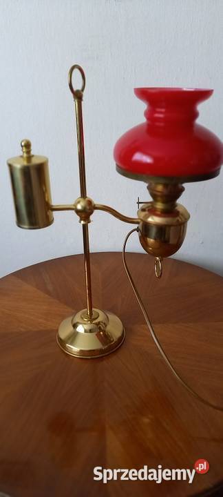 Mosiężna lampka z przeciwwagą w stylu lampy Skierniewice