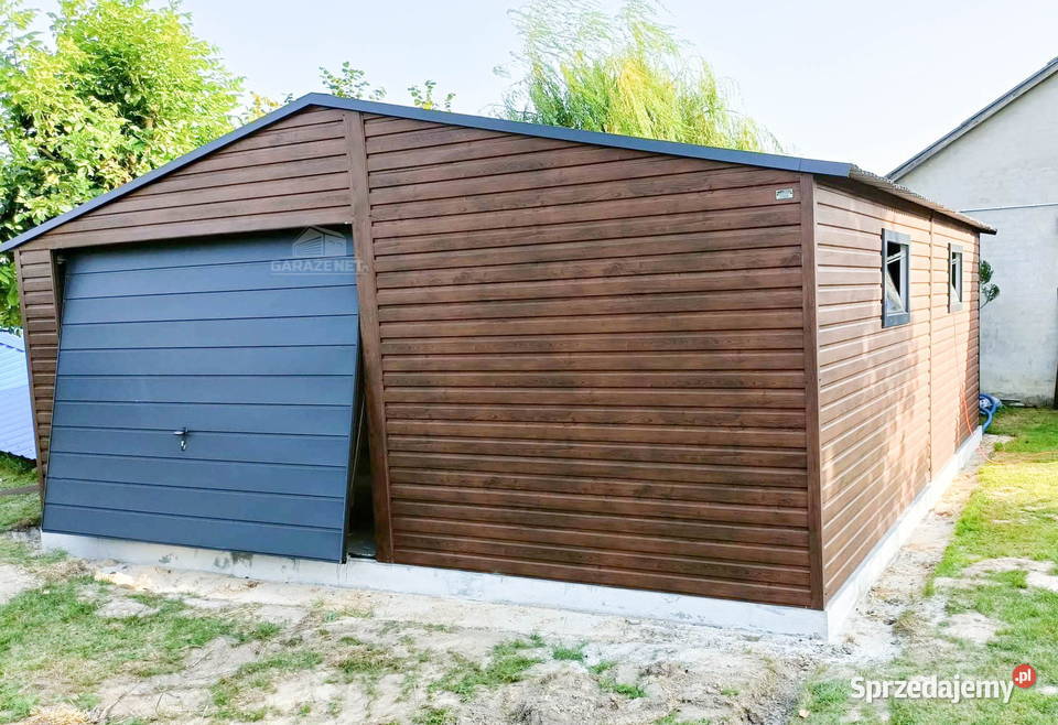 GARAŻ BLASZANY 6m x 6m DWUSPAD BRAMA UCHYLNA małopolskie Siedlce