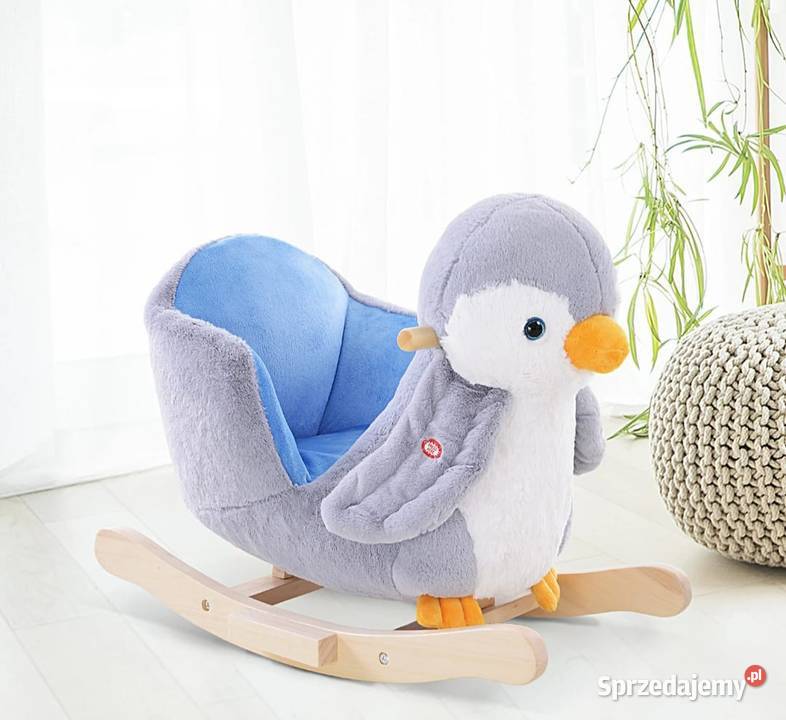 Fotel bujany pingwin z muzyką uchwyty