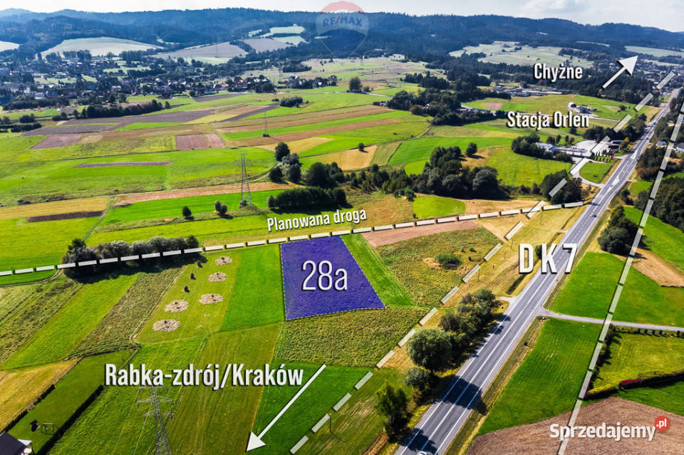 Działka produkcyjnousługowa w Rabie Wyżnej Raba Wyżna