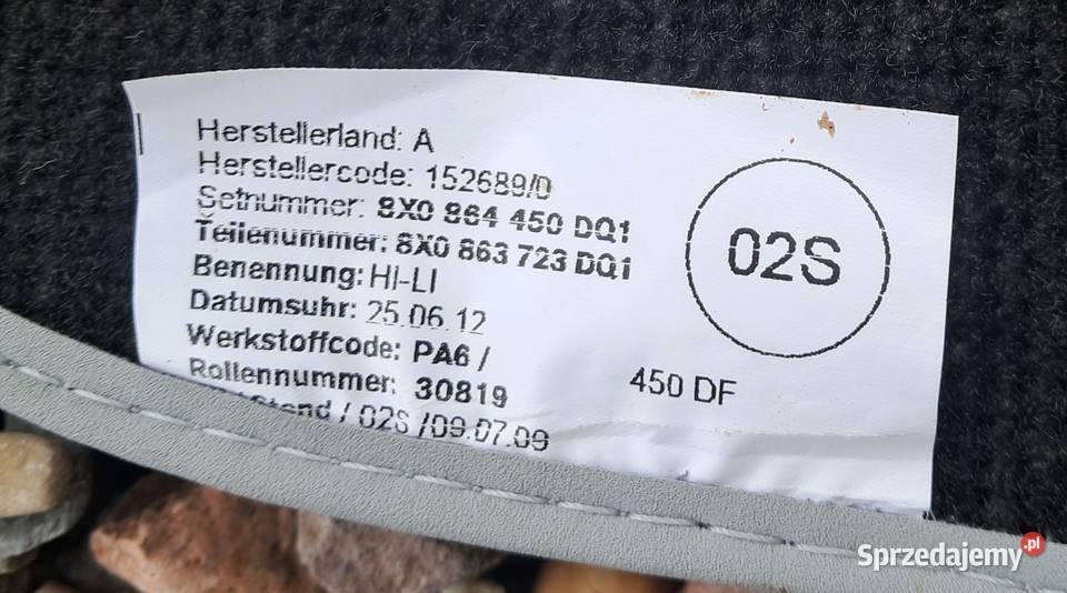 AUDI A1 8X0 DYWANIKI ORYGINALNE Wrocław