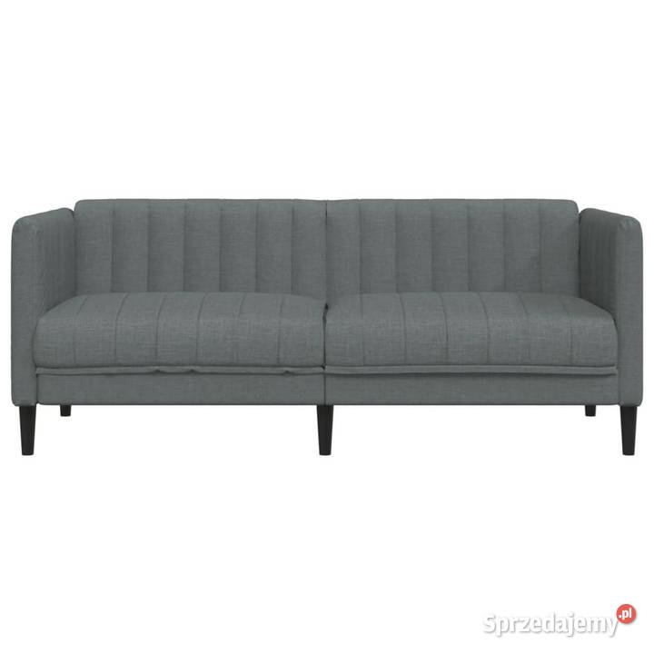 Sofa 2osobowa ciemnoszara tapicerowana tkaniną Warszawa