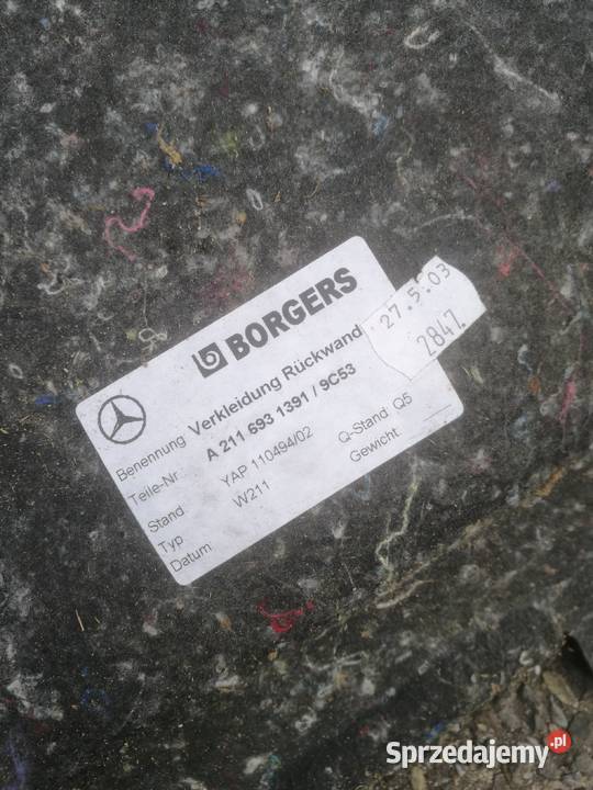 Fotele W211 Mercedes elektryczne Air Bag Welur