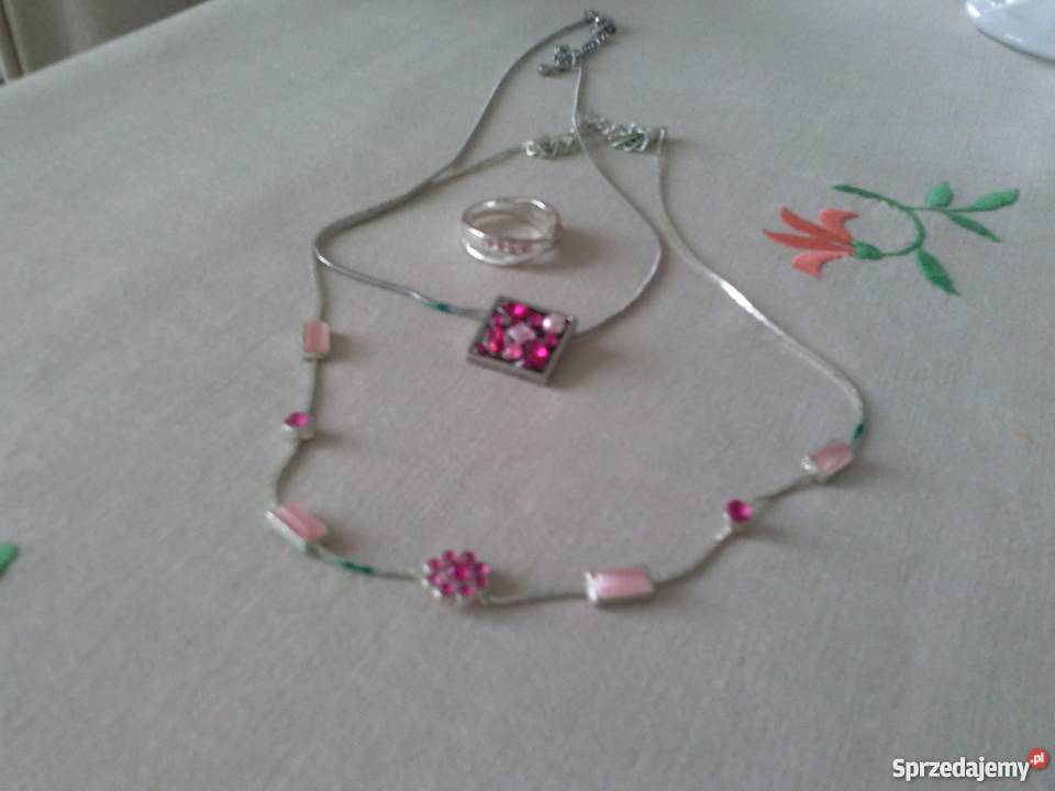 Łańcuszek pierścionek zawieszka komplet na Gdańsk