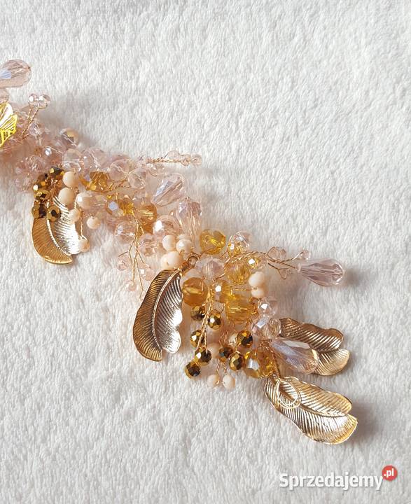 Piękna ozdoba do włosów opaska tiara wesele ślub