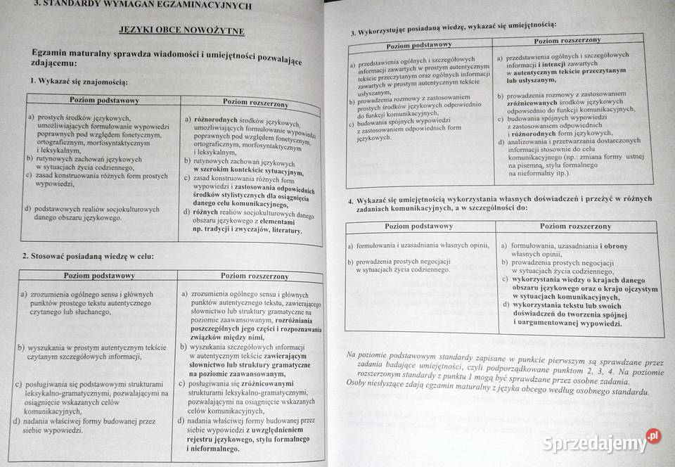 Informator syllabus Matura z języka angielskiego Chełm sprzedam
