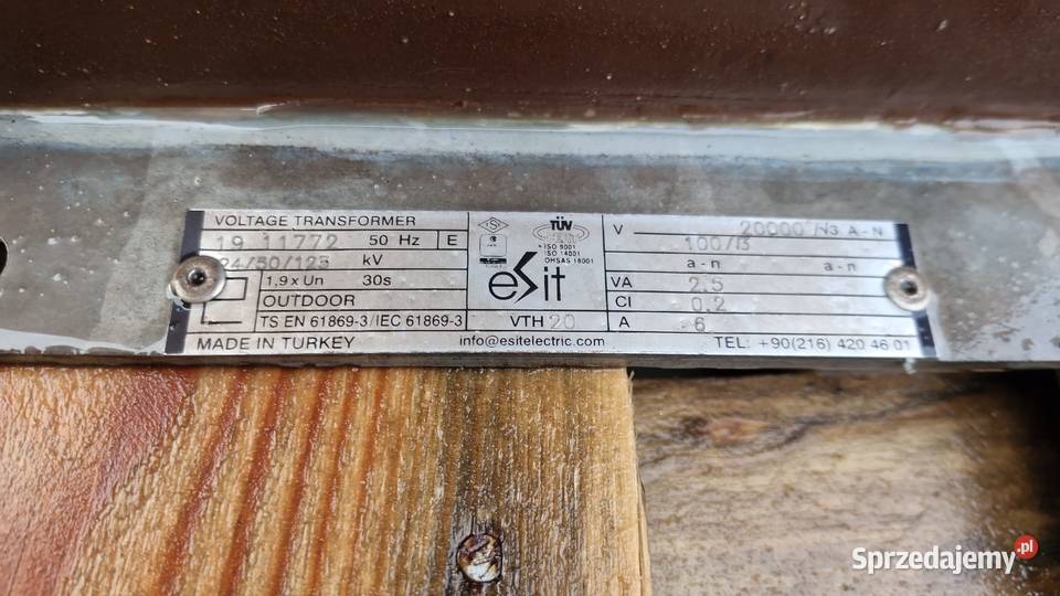 Przekładnik napięciowy ESIT VTH 20 20kV3 100V3