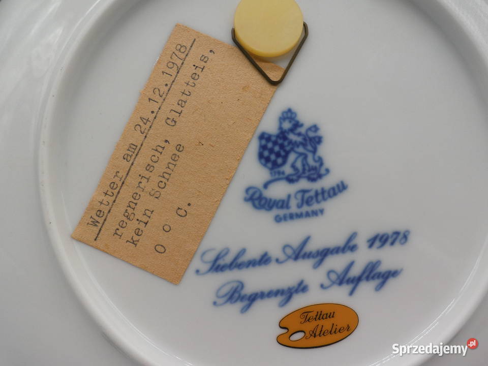 Porcelanowy Talerz Royal Tettau Bożonarodzeniowy wielkopolskie Raszków sprzedam