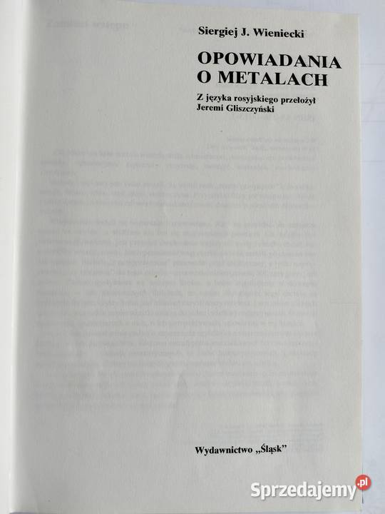 Opowiadania o metalach SJWieniecki pomorskie Gdynia