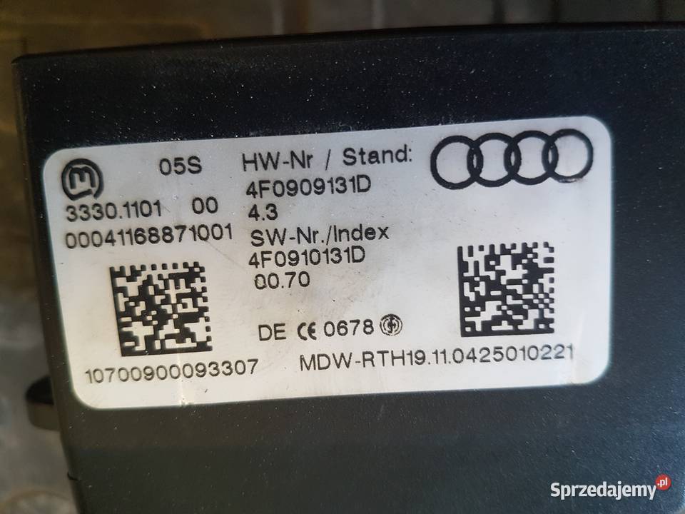 AUDI A6 C6 STACYJKA KLUCZYK 4F0909131D Układ elektryczny, zapłon wielkopolskie Turek