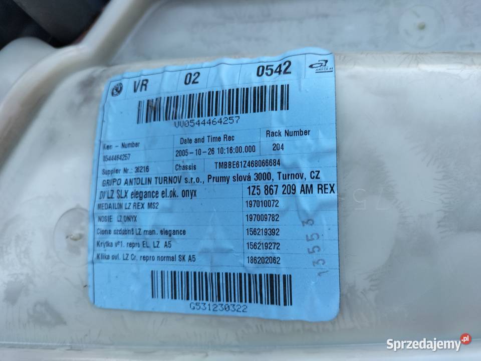 SKODA OCTAVIA II 2 BOCZEK DRZWI LEWY TYŁ Kamień-Kolonia