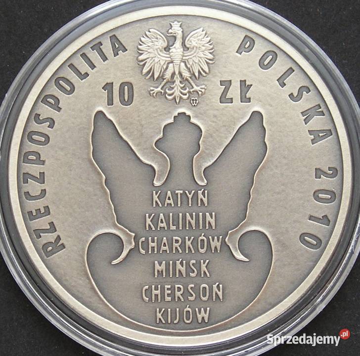 POLSKA 10 ZŁOTYCH 2010 KATYŃ SREBRO STAN 1 Łódź