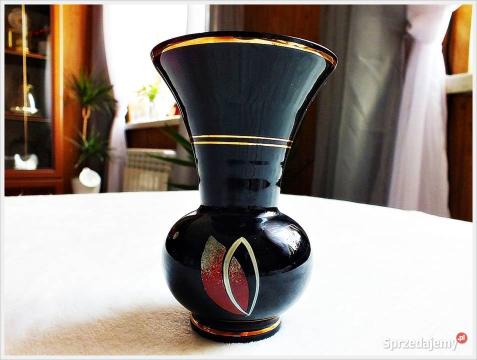 Stary czarny wazonik Kolekcjonerski Włochy lat