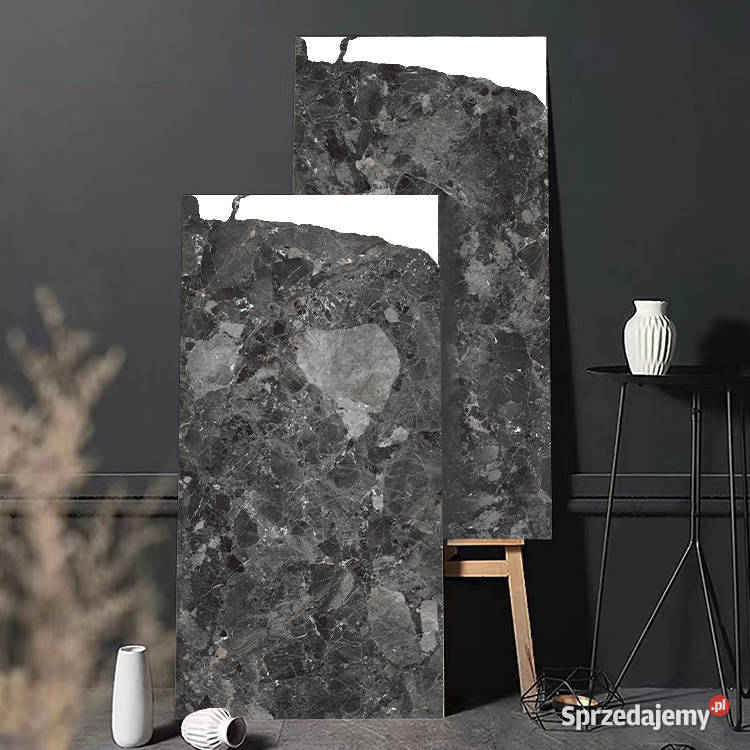 Ciemny gres polerowany 120x60 gatII BETON Wysoki Płytki i fugi Łask