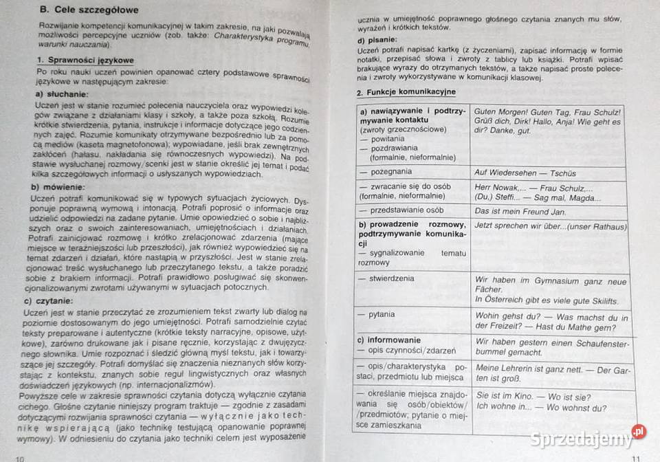 Program nauczania języka niemieckiego poziom Chełm