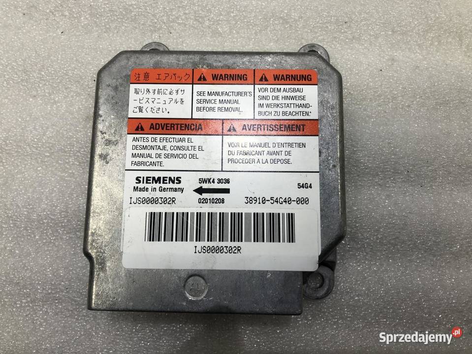 MODUŁ AIRBAG SUZUKI LIANA 3891054G40 0110 Komputery