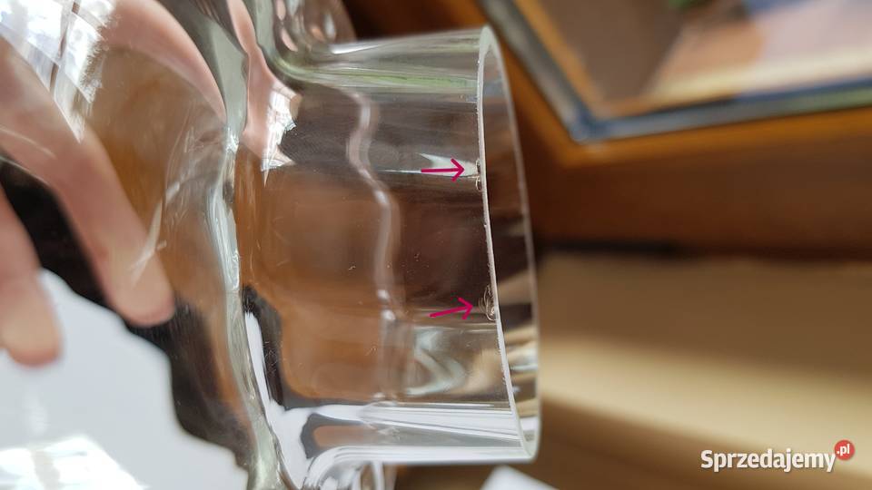 Świecznik kaganek z kloszem Tarnowiec szkło PRL Dąbrowa Górnicza
