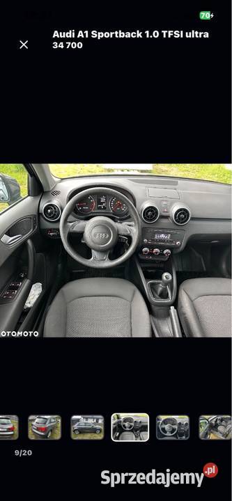 Audi A1 benzyna 40tyśKM piękna stan czujnik deszczu Łaniewo