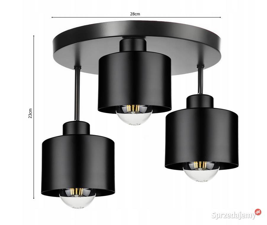 LAMPA WISZĄCA Nowoczesna czarna potrójna NOWA Choroszcz