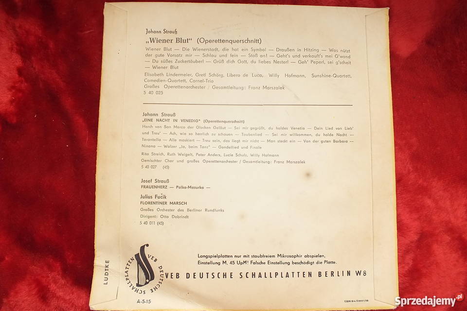 Płyta winylowa szelakowa Johann Straus Klasyka 1 płyta lubuskie