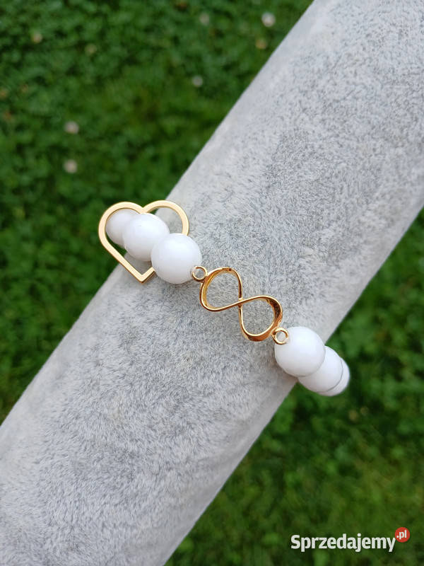 Bransoletka damska z Agatu białego fasetowanego Kielce