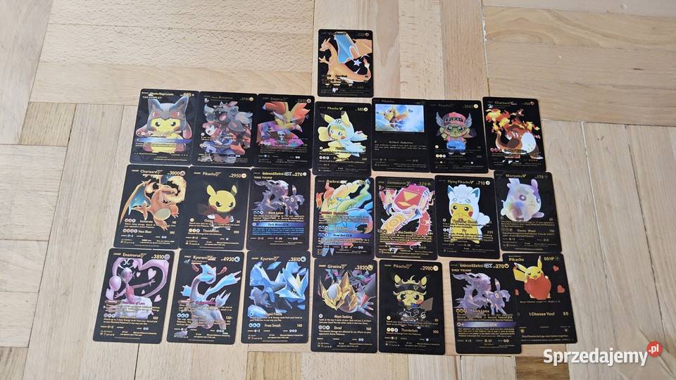 Czarne karty z Pokemonami 22 sztuki Charizard Tarnów