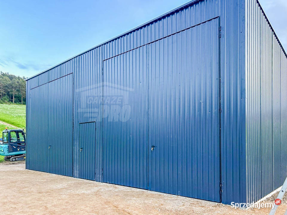 Hala Garaż Blaszany 12x6m 2x Bramy dwuskrzydłowe Olsztyn