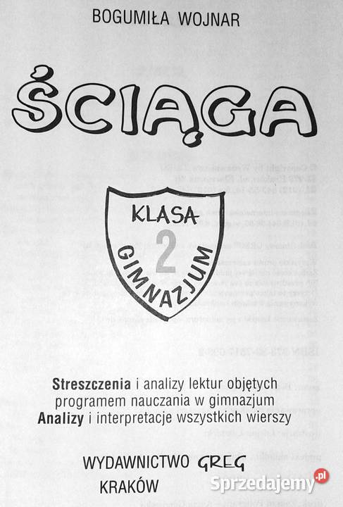 Ściąga kl 2 Gmnazjum Bogumiła Wojnar Rok wydania 2011 Chełm sprzedam