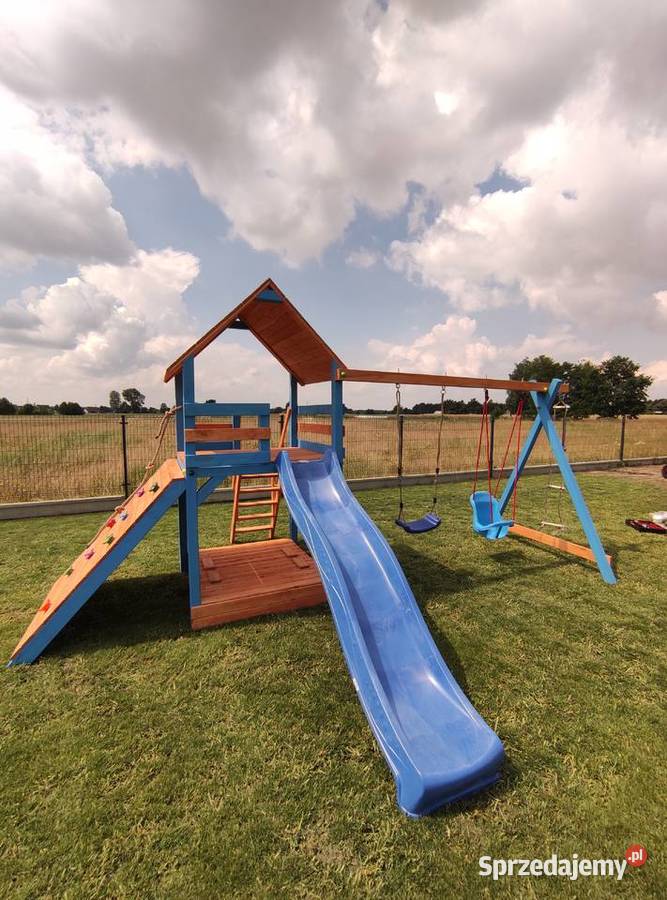 Drewniany plac zabaw domek wspinaczka montaż Częstochowa