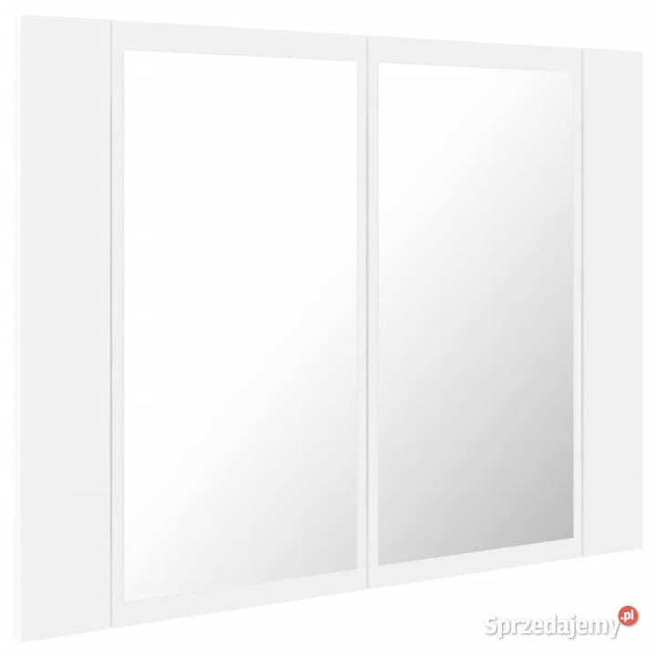 Szafka łazienkowa z lustrem i LED biała 60x12x45 Warszawa