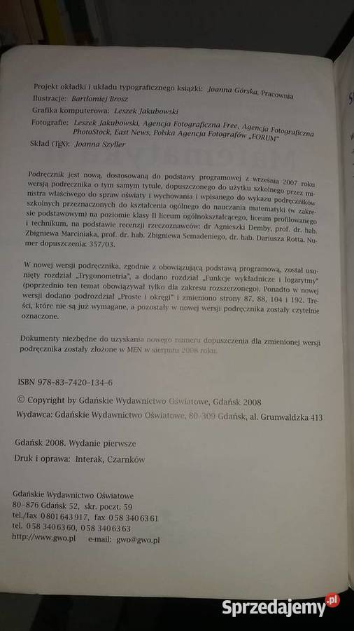 matematyka 2 liceum używane podręczniki szkolne