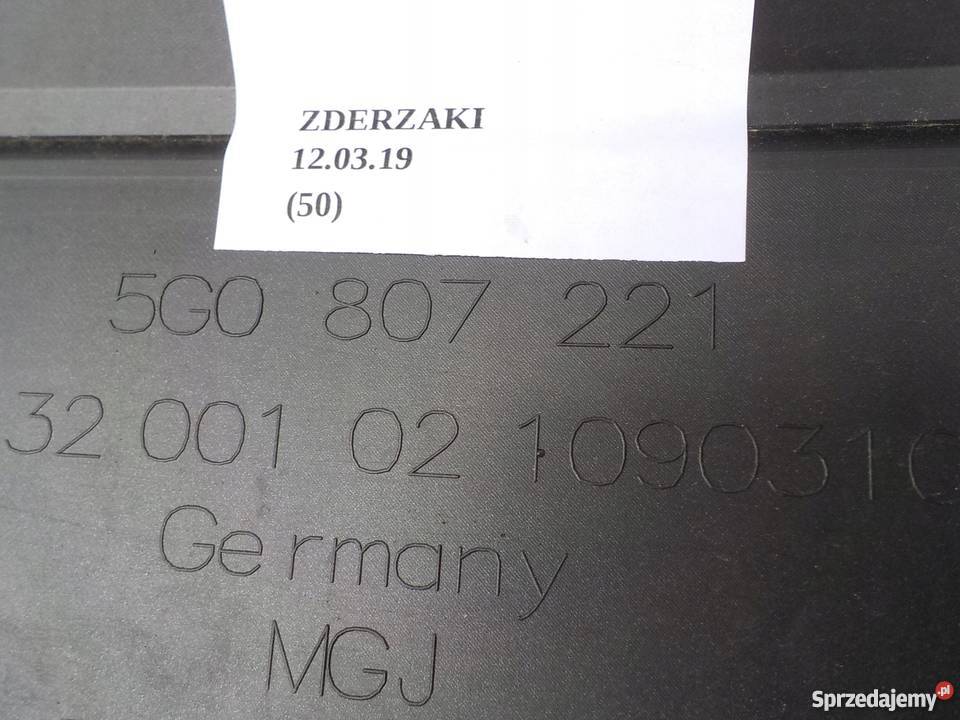 VOLKSWAGEN GOLF VII ZDERZAK PRZÓD PRZEDNI zderzaki Nowy Tomyśl