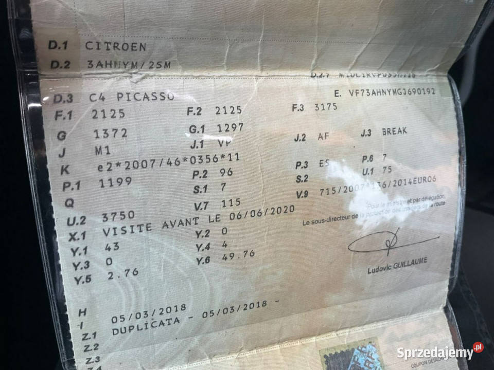 Citroen C4 Grand Picasso Niezawodna benzyna 7 Wejherowo